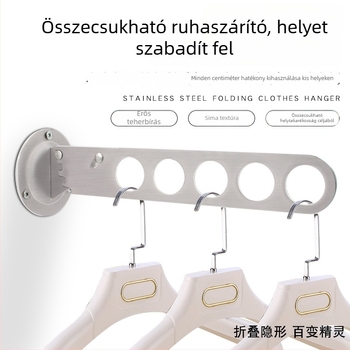 Láthatatlan összecsukható falra szerelhető ruhaszárító rúd, rozsdamentes acél