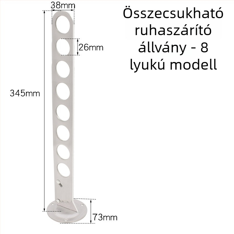 Láthatatlan összecsukható falra szerelhető ruhaszárító rúd, rozsdamentes acél
