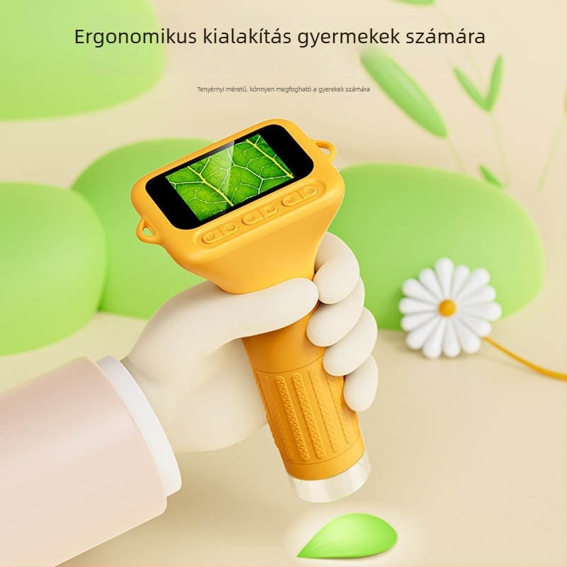 Cross-Border 375 Hordozható digitális HD mikroszkóp gyerekeknek — oktatási tudományos játék ajándék