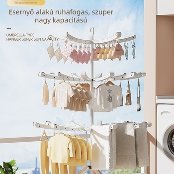 Baba ruhaszárító állvány, padlón álló, összecsukható, többfunkciós, erkélyhez