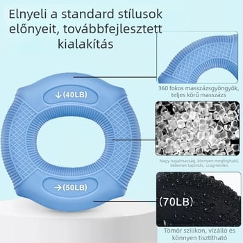 Szilikon fogógyűrű és fogólabda kéz erőnléti edzéséhez, ujjak rehabilitációjához és előkar izmainak edzéséhez