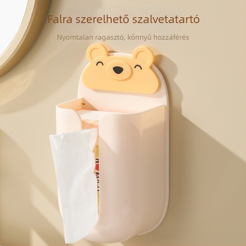 Kreatív karikatúra zsebkendő-tartó falra szerelhető — Multifunkcionális tároló a nappaliba és a fürdőszobába