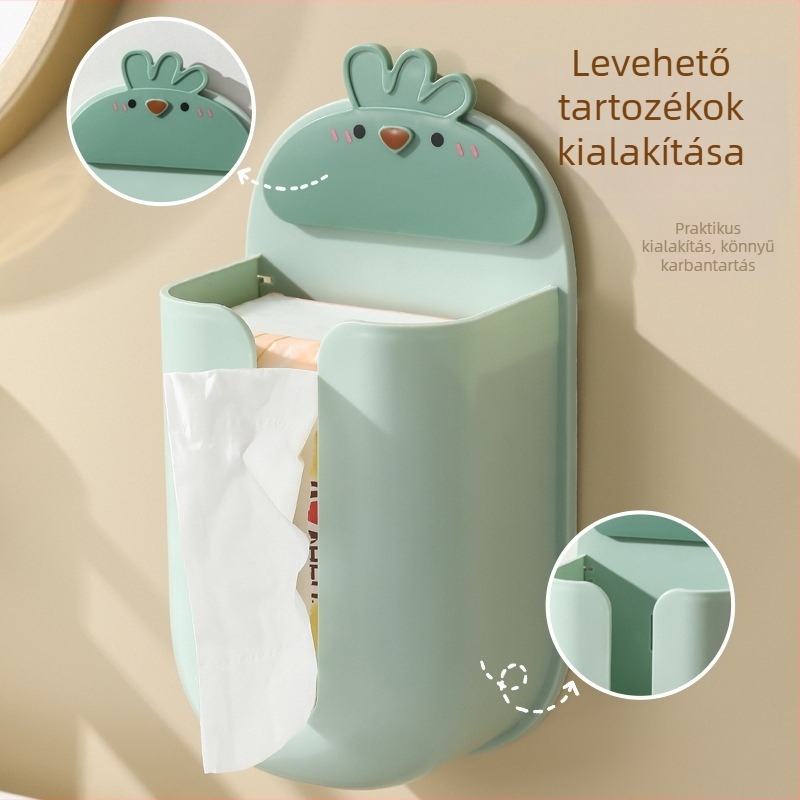 Kreatív karikatúra zsebkendő-tartó falra szerelhető — Multifunkcionális tároló a nappaliba és a fürdőszobába