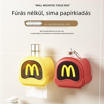 Fali vécépapír tartó, fordított kivitel, fúrás nélkül, otthonra, konyhába és nappaliba