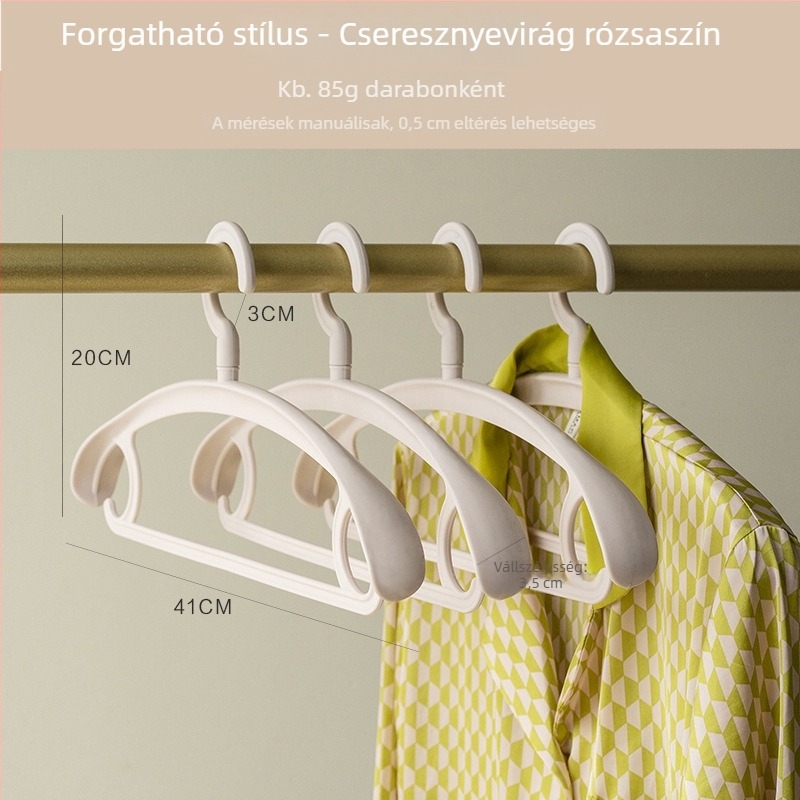 Vastag ruhafogas, széles vállrész design-nal, varrat nélküli válltámasz, otthoni ruhaszárításra