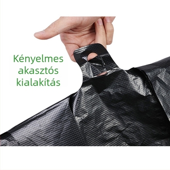 Nagy teherbírású műanyag szemeteszsákok mellény-stílusban