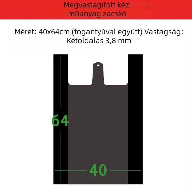 Nagy teherbírású műanyag szemeteszsákok mellény-stílusban