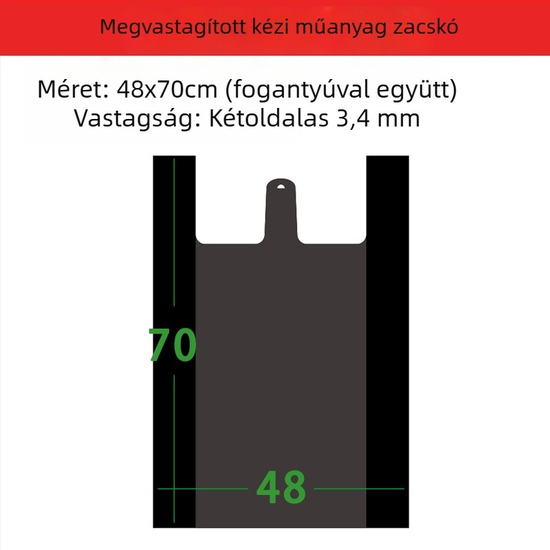 Nagy teherbírású műanyag szemeteszsákok mellény-stílusban