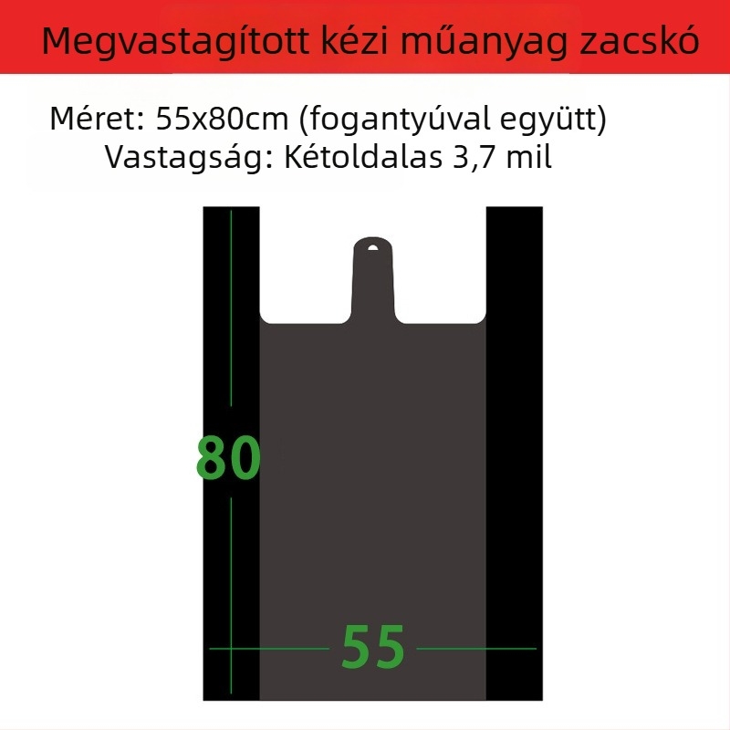 Nagy teherbírású műanyag szemeteszsákok mellény-stílusban