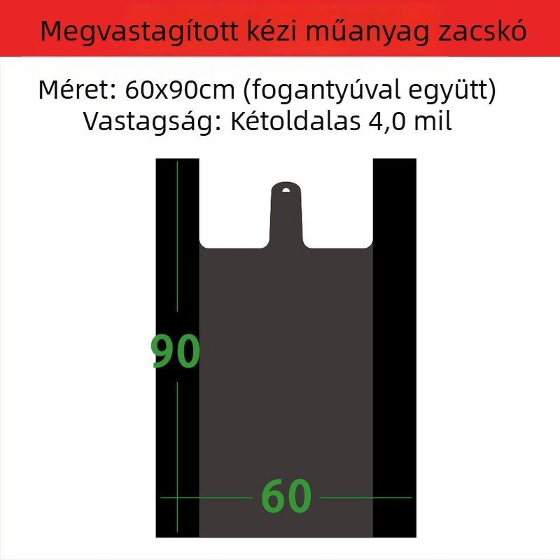 Nagy teherbírású műanyag szemeteszsákok mellény-stílusban