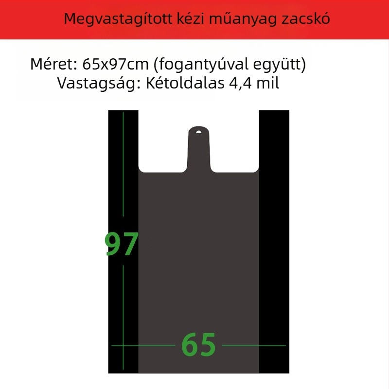 Nagy teherbírású műanyag szemeteszsákok mellény-stílusban