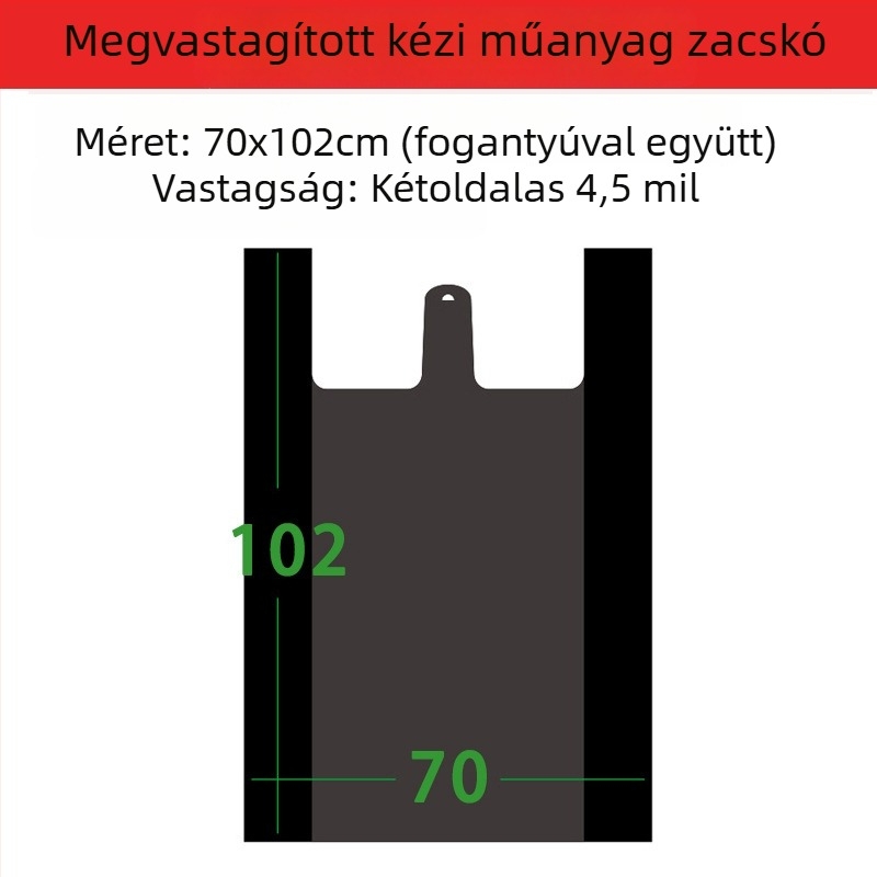 Nagy teherbírású műanyag szemeteszsákok mellény-stílusban