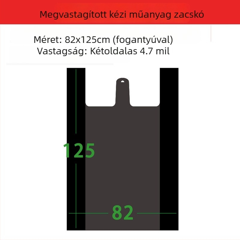 Nagy teherbírású műanyag szemeteszsákok mellény-stílusban