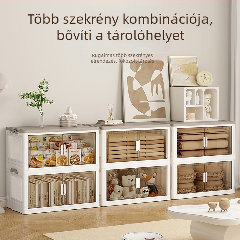 Megvastagított tároló szekrény, összecsukható kivitelben, otthoni hálószobai gyerek garderob, több szintű, mozgatható tároló játékokhoz és ruhákhoz