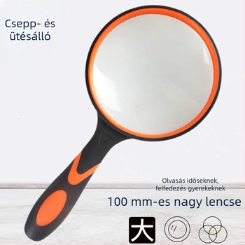 HD optikai nagyító szilikon fogantyúval, csúszásmentes, kézben tartva idősek számára