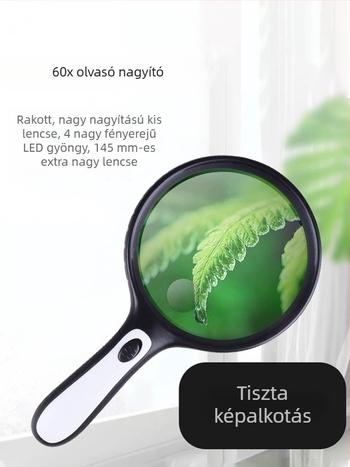 Kézi 100x nagyító fényforrással idősek olvasásához és vizsgálathoz, magas felbontású 60x nagyítás