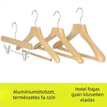 Prémium minőségű ruhaakasztó faanyagból, természetes felület, gardrób rendező