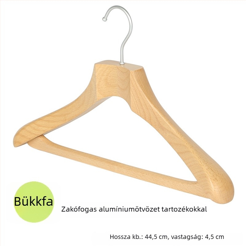 Prémium minőségű ruhaakasztó faanyagból, természetes felület, gardrób rendező