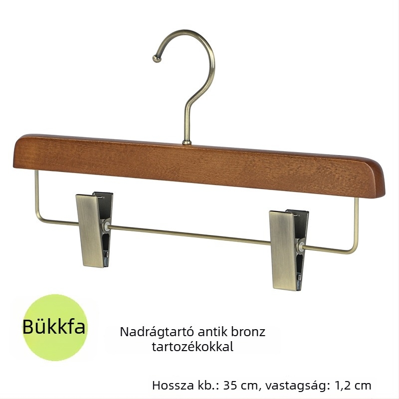 Prémium minőségű ruhaakasztó faanyagból, természetes felület, gardrób rendező