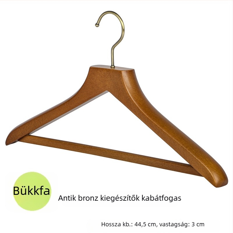 Prémium minőségű ruhaakasztó faanyagból, természetes felület, gardrób rendező