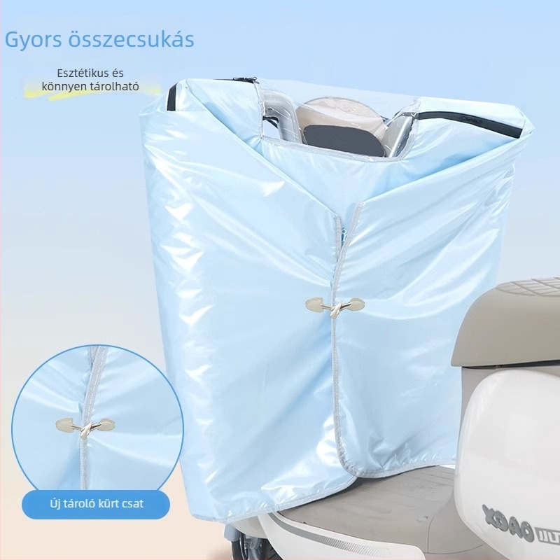 Szélvédő takaró elektromos közlekedési eszközökhöz, megnagyított méret, minden évszakra, vízálló és tartós, elektromos kerékpárokhoz és robogókhoz