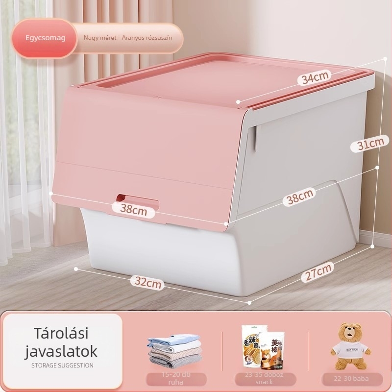 Gyermekjáték tároló doboz, műanyag ruházat és nassolnivaló tároló polc, többszintes tároló szekrény