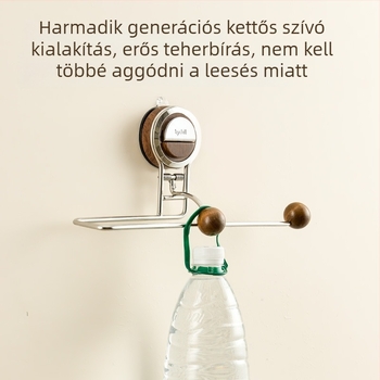 Konyhai papírtörlő tartó ventuzával, fúrás nélküli szekrényhez – fóliarögzítő és törlőkendő tartó