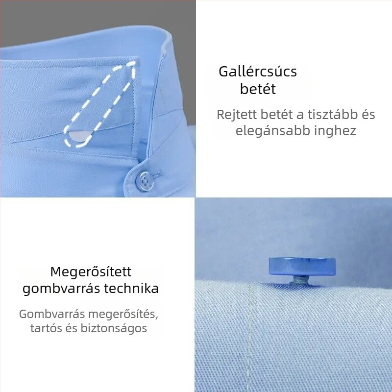 Modal anyagú ing, vasalásmentes, gyűrődésmentes, férfi, hosszú ujjú, üzleti/alkalmi viselet