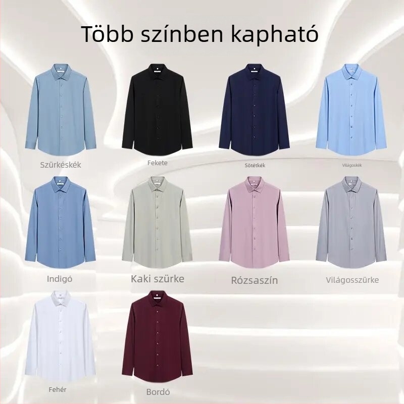 Modal anyagú ing, vasalásmentes, gyűrődésmentes, férfi, hosszú ujjú, üzleti/alkalmi viselet