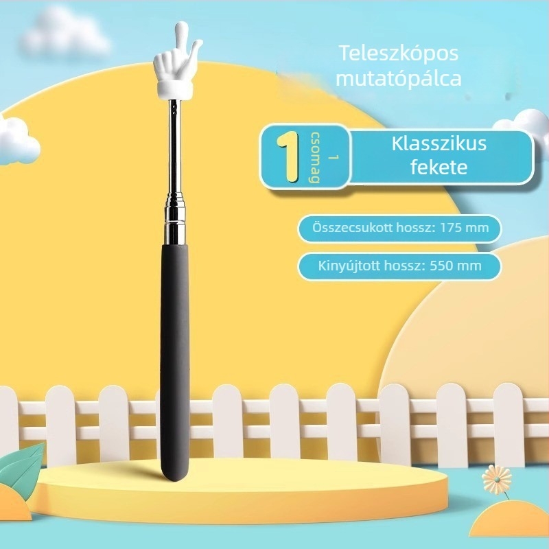 Teleszkópos rozsdamentes acél oktatási bot ujjolvasó mutatóval, 55 cm