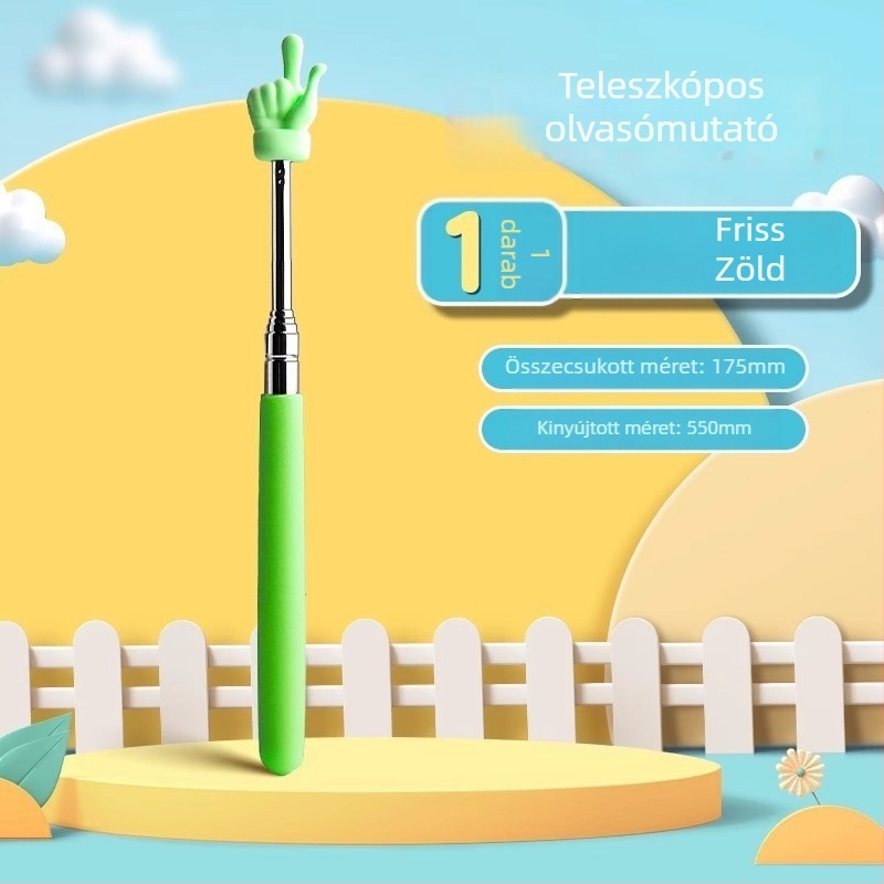 Teleszkópos rozsdamentes acél oktatási bot ujjolvasó mutatóval, 55 cm