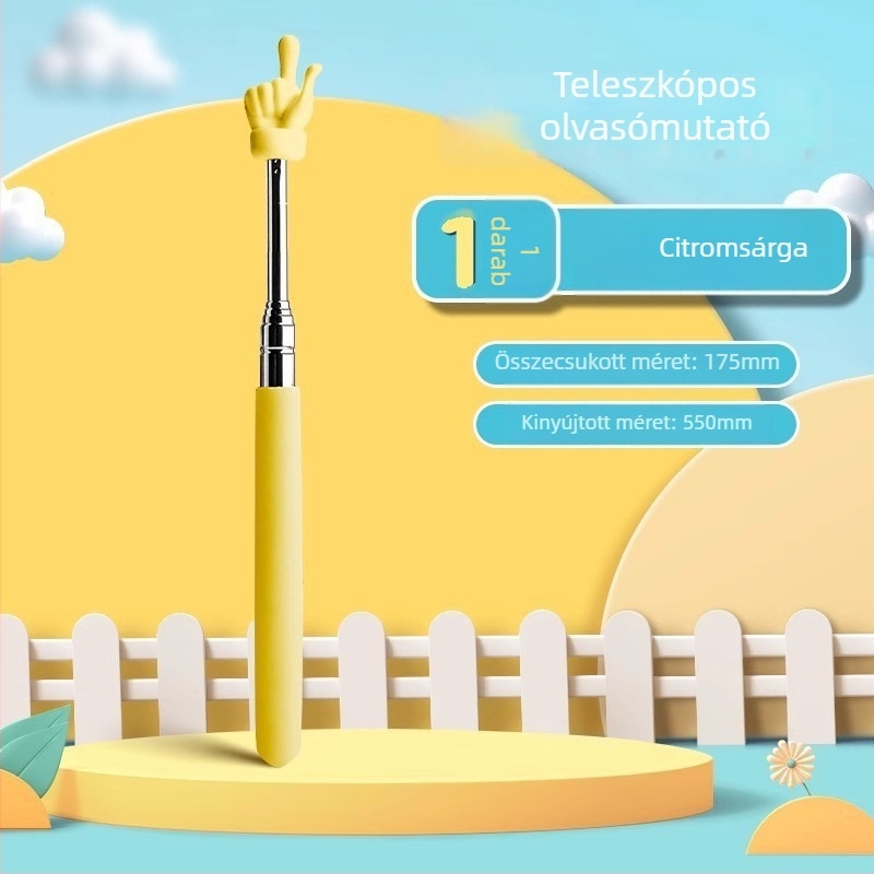 Teleszkópos rozsdamentes acél oktatási bot ujjolvasó mutatóval, 55 cm