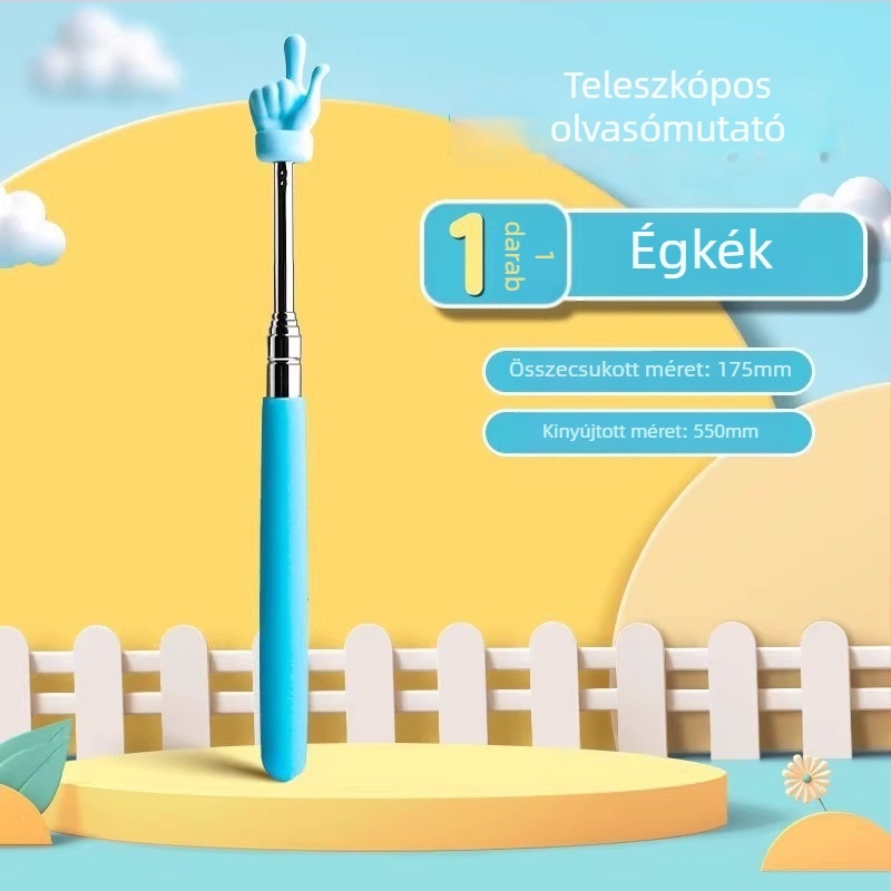 Teleszkópos rozsdamentes acél oktatási bot ujjolvasó mutatóval, 55 cm