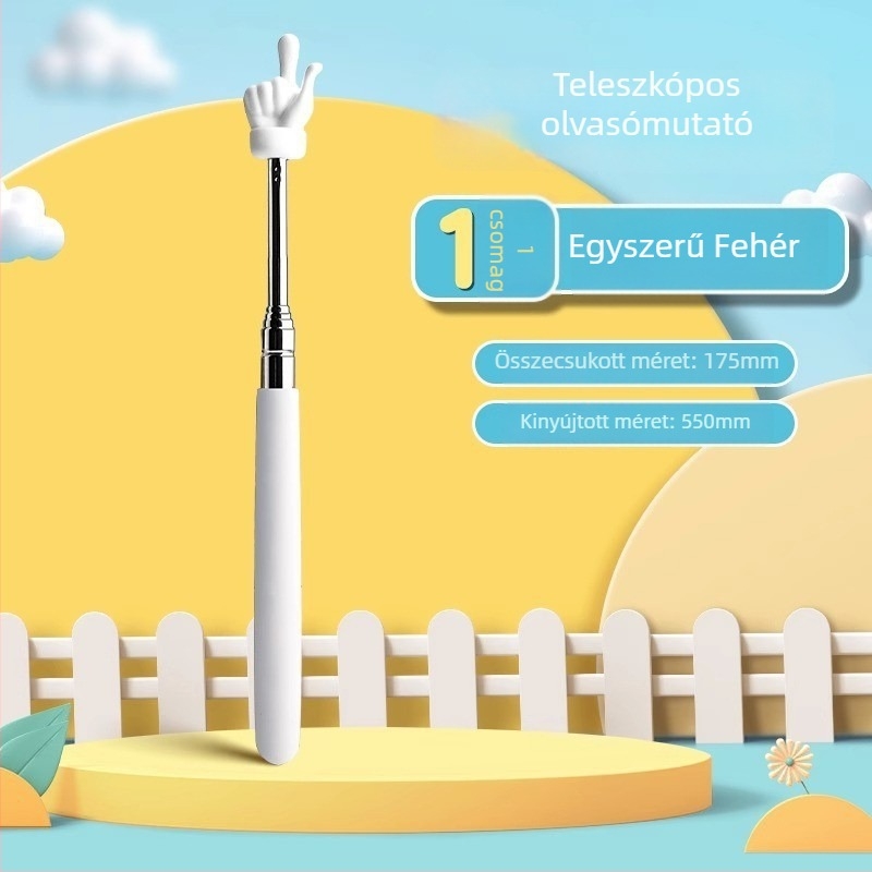 Teleszkópos rozsdamentes acél oktatási bot ujjolvasó mutatóval, 55 cm