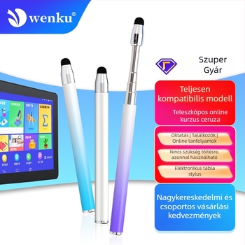 Visszahúzható kapacitív érintő stylus érintőképernyőkhöz és elektronikus fehér táblához, online órákhoz