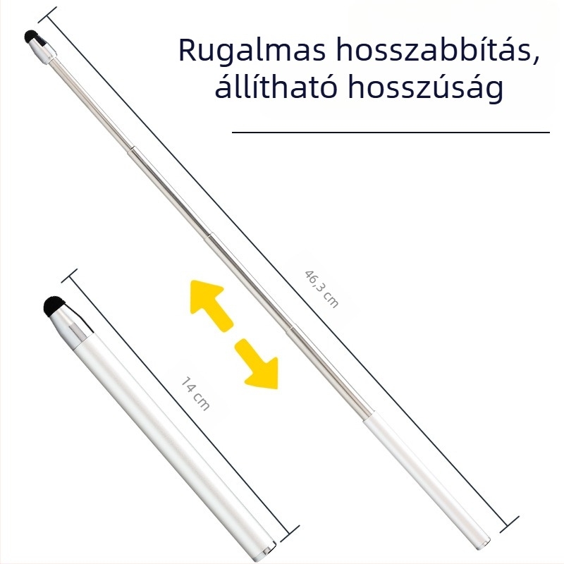 Visszahúzható kapacitív érintő stylus érintőképernyőkhöz és elektronikus fehér táblához, online órákhoz