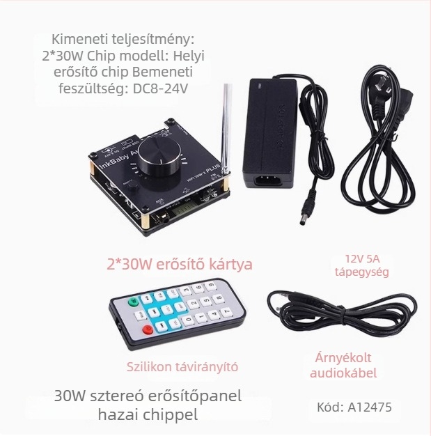 30W×2 | 80W×2 Bluetooth 5.0 digitális erősítő-panel, kétcsatornás sztereó Hi-Fi, USB audio bemenet
