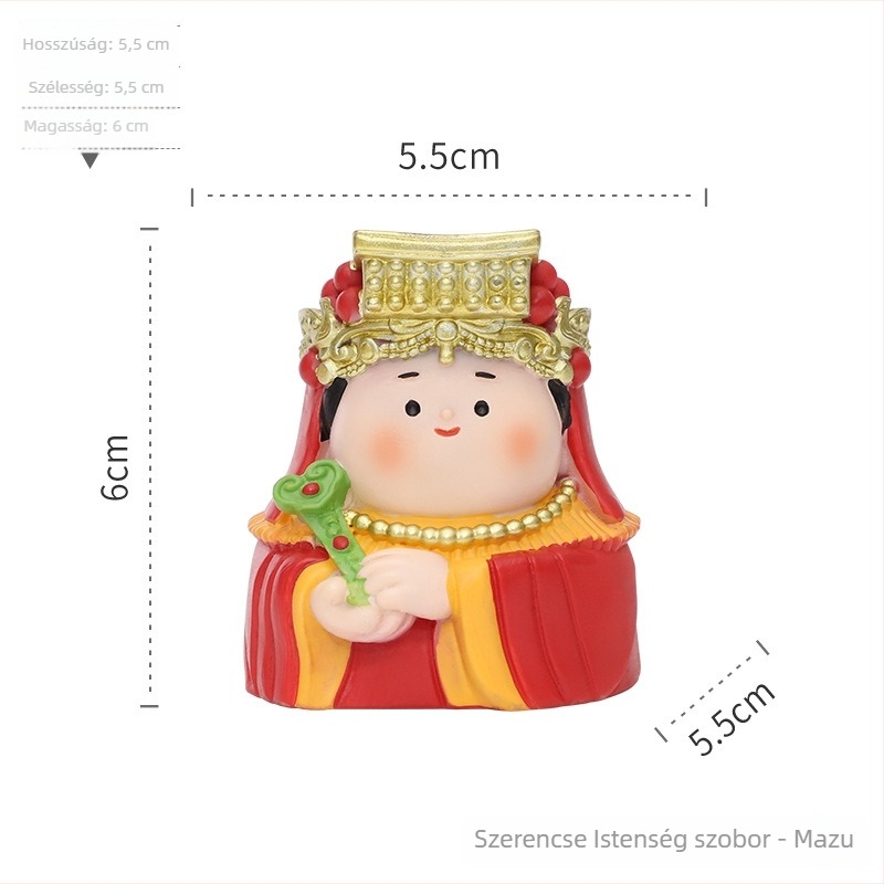 Kínai stílusú Mazu figurka, asztali dekoráció, gyanta, kis dísz, kulturális és kreatív szuvenír