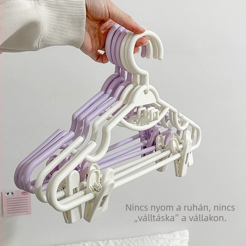 Csúszásmentes háztartási akasztókészlet klipszekkel szoknyákhoz és nadrágokhoz, többfunkciós ruhatartó