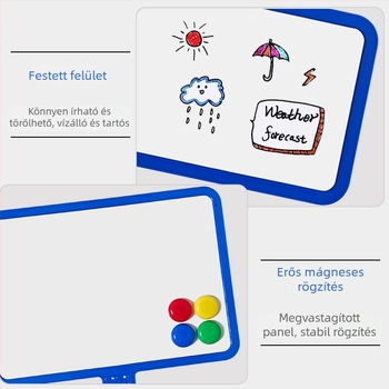 Kézben tartható, kétoldalas mágneses fehér tábla, mini író tábla
