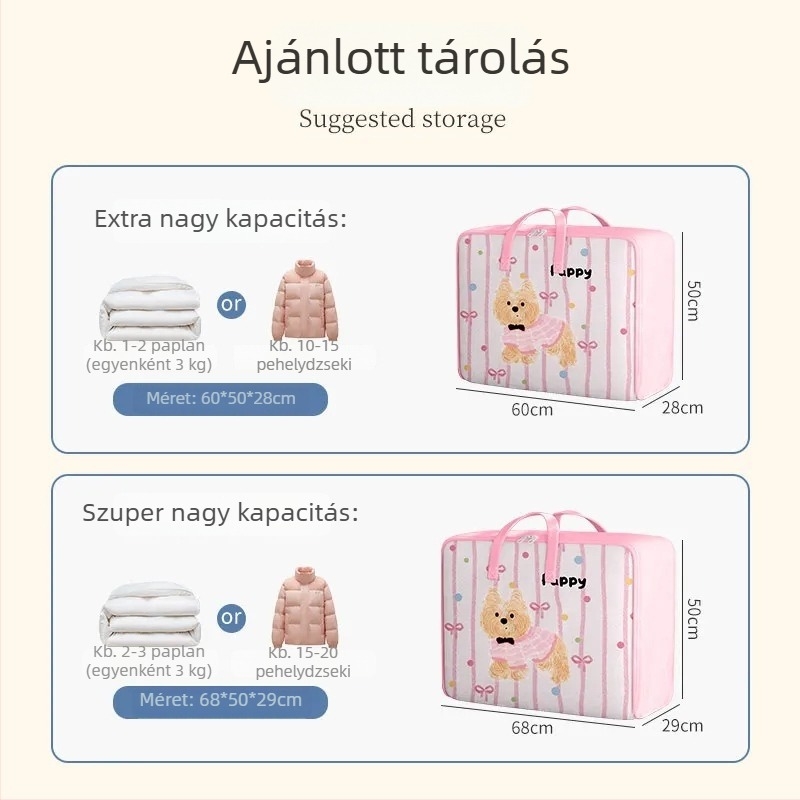 Paplan tároló táska, nagy kapacitású költöztető csomag, óvodai ruhák rendszerező táska, egyetemi kollégiumi táska