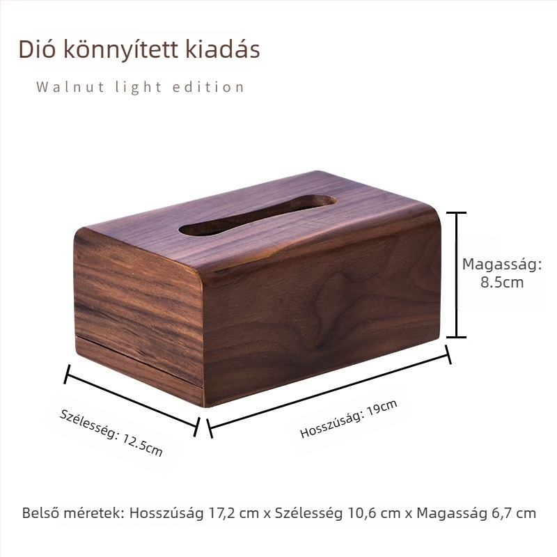 Fából készült zsebkendő-doboz a nappaliba – modern, minimalist stílusú asztali tartó