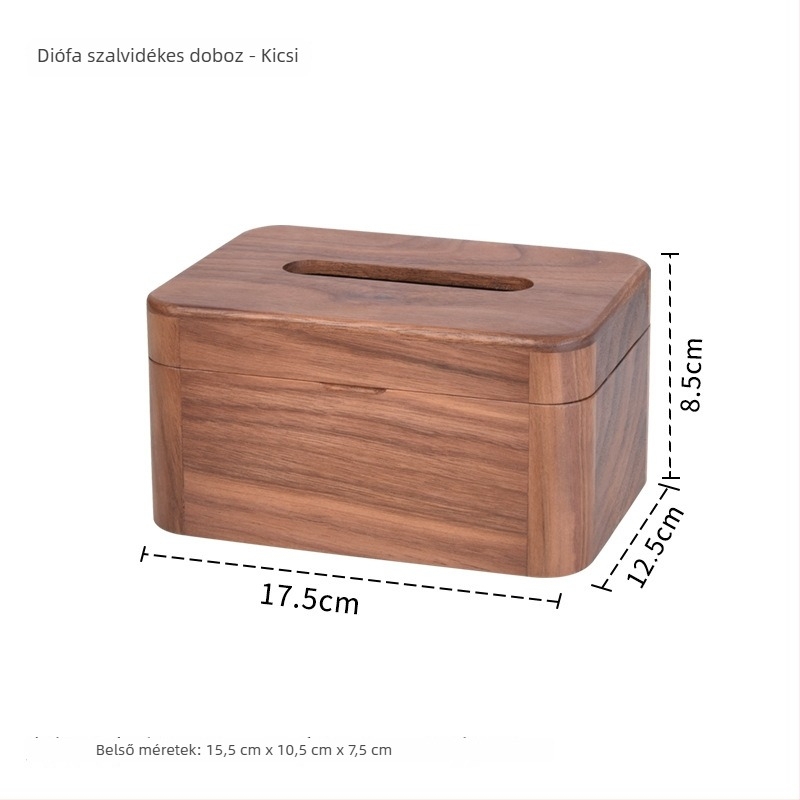 Fából készült zsebkendő-doboz a nappaliba – modern, minimalist stílusú asztali tartó