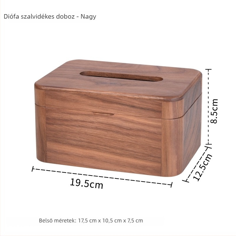 Fából készült zsebkendő-doboz a nappaliba – modern, minimalist stílusú asztali tartó