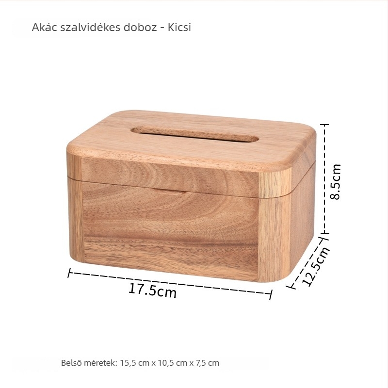 Fából készült zsebkendő-doboz a nappaliba – modern, minimalist stílusú asztali tartó