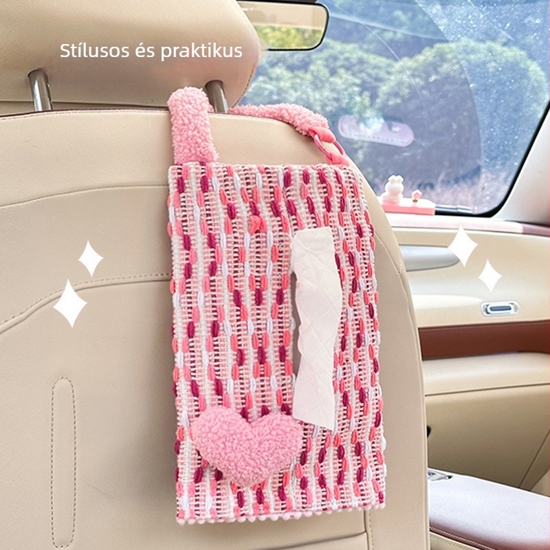 Autós zsebkendő tartó, akasztós – kreatív dizájn, elegáns, trendi kiegészítő, aranyos