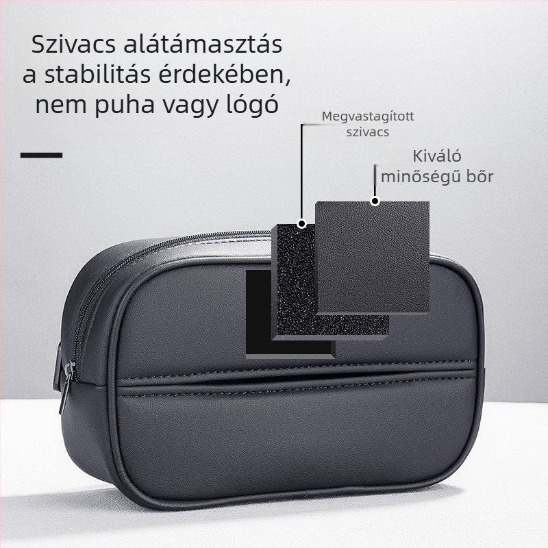 Bőr autózsebkendő-tartó karfára szerelhető, hátsó üléshez illeszkedő, univerzális autó kiegészítő
