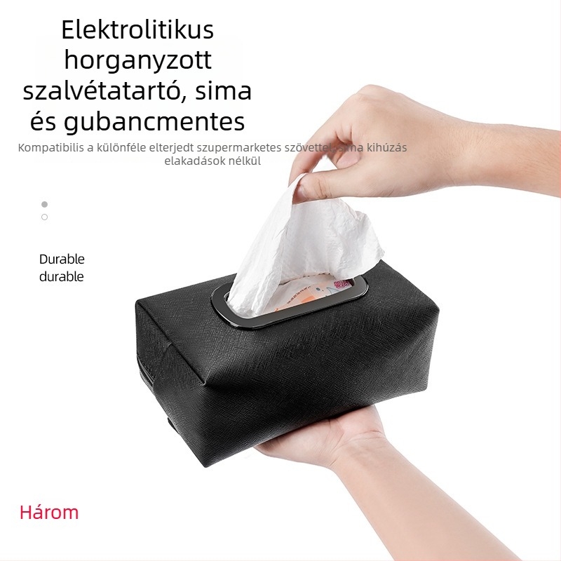 Autóba akasztható zsebkendő tartó — kreatív dizájnú doboz kartámaszhoz, belső szervező