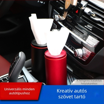 Autóba való papírzsebkendő doboz alumínium ötvözetből egyedi logóval (16 cm)