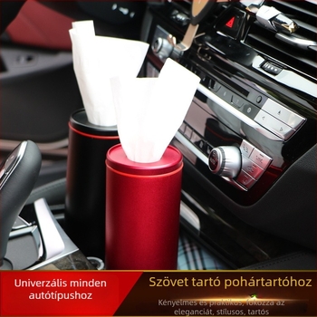 Autóba való papírzsebkendő doboz alumínium ötvözetből egyedi logóval (16 cm)